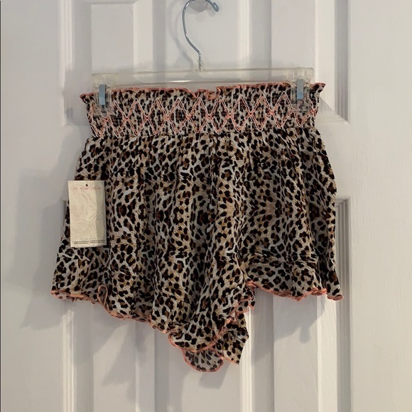 Animal Print Smocked Cover-Up Shorts - Picture 5 of 8